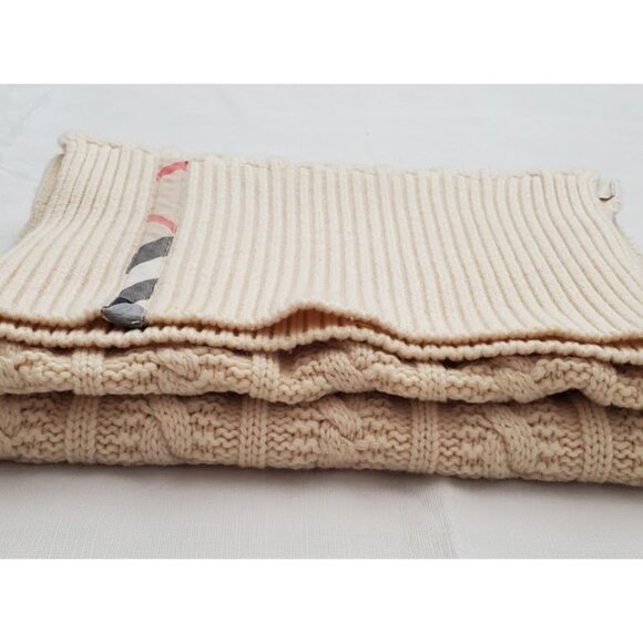 Burberry Authentic Wool/Cashmere Scarf Chunky Oversize Cable Knit Unisex 13 x 86 - Picture 8 of 16
